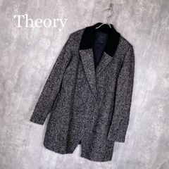 黒 グレー 千鳥柄 ロングコート 近年モデル✨セオリーリュクス 36 au4098_1.jpg 通勤 S ジャケット・アウター