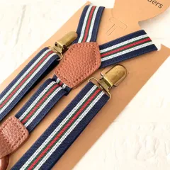 サスペンダー メンズ  おしゃれ ◇スーツ おすすめ 結婚式25mm 。調節可能 カジュアル 紺赤白緑ネイビーレッドグリーン 高級感 フェイクレザー