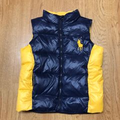 Polo by Ralph Lauren ダウンベスト ネイビー イエロー - メルカリ