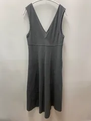 ユニクロ ブラッシュドジャージージャンパースカート ダークグレーM