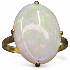15号 3.43ct メキシコオパール シルバーゴールドメッキ リング 指輪 