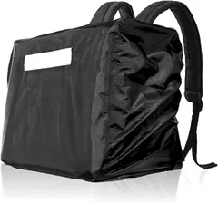 Mashen デリバリーバッグ専用 デリバリーバッグレインカバー デリバリーバッグ防水カバー ウバックレインカバー 反射材 水抜き穴 バックル付き (ブラック)