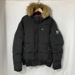 TOMMY HILFIGER トミー ヒルフィガー 中綿ジャケット 防寒 ジャンパー ブルゾン フード取り外し可 XLサイズ ブラック アウター A15175◆