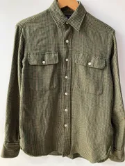 RALPH LAUREN インパクト21 牛革パッチ チェックシャツ メンズ BLRLHA2027 / グリーン