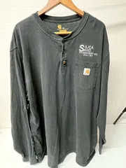 Carhartt 長袖Tシャツ 左胸刺繍入り 2XL US古着