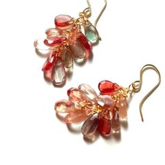 ピアス イヤリング ヴィンテージ チェコガラス リリアン - メルカリ