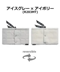 TAION タイオン リバーシブル ダウンネックウォーマー メンズ レディース アイスグレー/アイボリー 防寒 秋冬 ブランド ボタン付き 軽量 おしゃれ ブラック スポーツ バイク ゴルフ スノーボード 男女兼用
