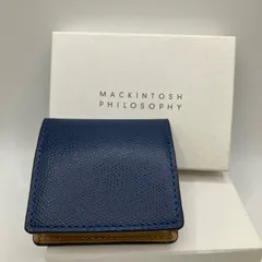 3888　美品　MACKINTOSH PHILOSOPHY　マッキントッシュフィロソフィー　 コインケース　小銭入れ　ネイビー×ベージュ系　バイカラー　レザー　 箱付き　レディース