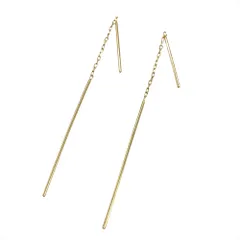 ヨンドシー 4℃ アメリカン ピアス K18YG 0.6g イエローゴールド チェーン レディース【中古】