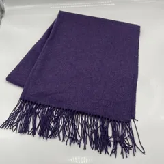 KO3432□FURLA　フルラ　大判　ストール　マフラー　無地　パープル系　フリンジ