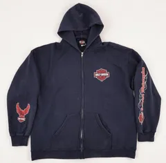 超希少　菅田将暉　着用　ハーレーダビッドソン　ジップアップ　フーディー　紺