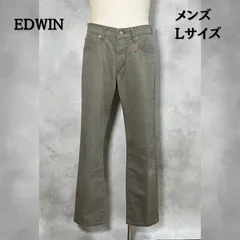 EDWIN エドウィン　デニム風カジュアルワークパンツ　403  cool-FLEX カーキーグレー　やや艶有り　Lサイズ　メンズ　【B-2】