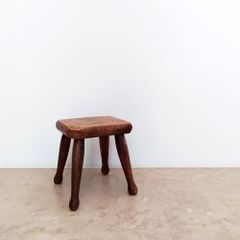 一点もの、ビンテージ 天然木スツール ダークブラウン 四角形 ☆商品