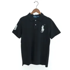 POLO RALPH LAUREN ポロラルフローレン 半袖ポロシャツ サイズ:M コットン100％ ビッグポニー×ナンバリング   ブラック メンズ / 243001002410
