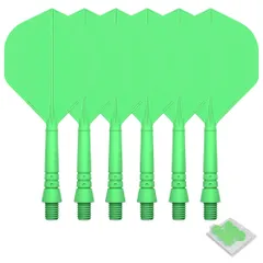 新品 CyeeLife 6パック 一体型ダーツフライトとシャフト、ワンピースアクセサリ