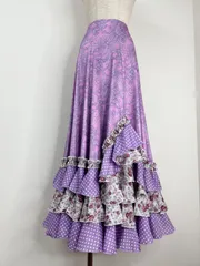 フラメンコ　ファルダ新品未使用ハンドメイド青 赤 白ティアード フラメンコ ファルダ新品未使用ハンドメイド青 赤 白ティアード