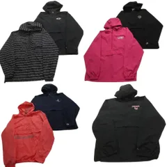 古着卸 まとめ売り チャンピオン アノラックパーカー ジャケット 7枚セット (メンズ M /L ) チームロゴ ワンポイント 総柄 中古古着 NC4539