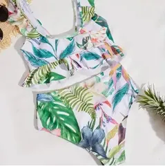 【新品】レディース トロピカルリーフプリントビキニセット