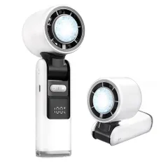 2025夏新設計携帯扇風機ハンディファン接触冷感急速冷却【手持ち首掛け卓上】大風量Type-C急速充電無段階スピード調整風量5段階強力送風超軽量取扱説明書付き(ホワイト)