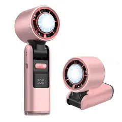 2025夏新設計携帯扇風機ハンディファン接触冷感急速冷却【手持ち首掛け卓上】大風量Type-C急速充電無段階スピード調整風量5段階強力送風超軽量取扱説明書付き(ピンク)