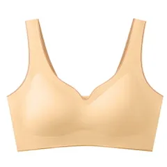 シームレスブラ ノンワイヤー ブラジャー 大きいサイズ ハーフトップ パッド取り外し 楽ちん 響かない 柔らか 脇高 美胸 かわいい おしゃれ バイカラー as02