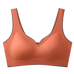 シームレスブラ ノンワイヤー ブラジャー 大きいサイズ ハーフトップ パッド取り外し 楽ちん 響かない 柔らか 脇高 美胸 かわいい おしゃれ バイカラー as02