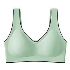 シームレスブラ ノンワイヤー ブラジャー 大きいサイズ ハーフトップ パッド取り外し 楽ちん 響かない 柔らか 脇高 美胸 かわいい おしゃれ バイカラー as02