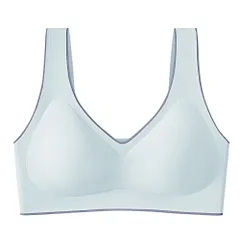 シームレスブラ ノンワイヤー ブラジャー 大きいサイズ ハーフトップ パッド取り外し 楽ちん 響かない 柔らか 脇高 美胸 かわいい おしゃれ バイカラー as02