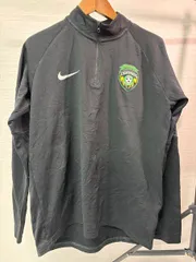 NIKE DRI-FIT 刺繍ロゴ ハーフジップ プルオーバー ブラック M US古着