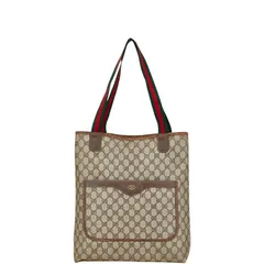 グッチ オールドグッチ GGスプリーム シェリーライン 39.02.003 ベージュ ブラウン PVC レザー レディース GUCCI【1-0189707】