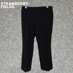 STRAWBERRY-FIELDS 黒いスリムフィットパンツ ロールアップ裾 Mサイズのサムネイル