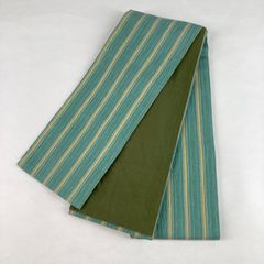麻 半幅帯 浴衣 竺仙 両面 淡グリーン 洒落 珍色 未使用 おすすめ品