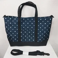 2WAY レッスンバッグ A4 トートバッグ ショルダーバッグ お稽古バッグ 習い事 キッズ 斜め掛け リフレクターチャーム付き シンプル ドットネイビー 7157NV_o