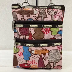 5508　 LeSportsac レスポートサック　良品　ショルダーバッグ　サコッシュ　ケイシー　肩がけ　斜めがけ　紐調節可能　ポケット多数　総柄　動物　アニマル