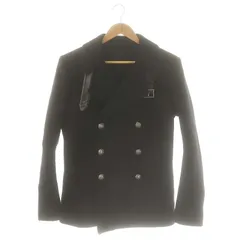 新品 BALMAIN バルマン　フードダブルブレスト　ピーコート黒 BALMAIN - 中綿入りダブルブレスト フーデッド ピーコート - BLACK | STORY