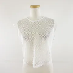 ジーユー GU メッシュT ノースリーブ 白 *A724