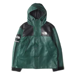 【美品】Supreme シュプリーム THE NORTH FACE ジャケット グリーン サイズ:L | シープスキンレザー マウンテンパーカー (Leather Mountain Parka) | アウター ブルゾン 上着 | コラボ【メンズ】【中古】