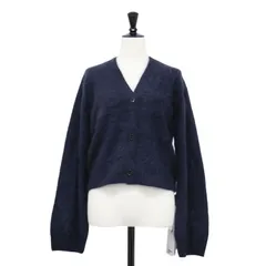 【新品】conte コンテ カーディガン ネイビー 紺 サイズ:FREE | 24秋冬 カシミヤ ファー Vネック カーディガン / ニット | 長袖 ショート丈 | 日本製 | トップス 羽織り【レディース】