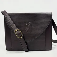 Yves Saint Laurent イヴサンローラン ショルダーバッグ YSL カサンドラ ロゴ フラップ ショルダーバッグ ヴィンテージ レザー ブラウン 茶色 保存袋付き 肩掛け 斜め掛け レディース