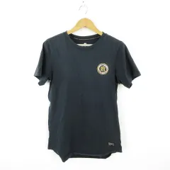 ナイキ NIKE Tシャツ 半袖 ワッペン FC サッカー 紺 S *T131