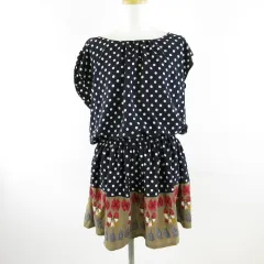 ラボラトリーワーク laboratory work ワンピース ミニ チュニック ノースリーブ ドット 濃紺 M *T678