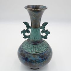 瑞峰印の花瓶青銅製 孔雀彫刻 - メルカリ