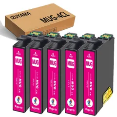 エプソン(Epson)用 MUG-4CL 互換インクカートリッジ【MUG-M マゼンタ 5本セット】MUG 汎用インク 対応:EW-452A EW-052A プリンター 互換インク 大容量『最新ICチップ搭載/残量表示/個包装』ISO14001/ISO9001