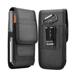 MINBOOT スマホポーチ メンズ 携帯ケース 縦型 黒 5.5-6.9インチ ベルトポーチ ベルトポーチ 革 腰 登山 仕事用 作業用 落下防止 全機種対応用