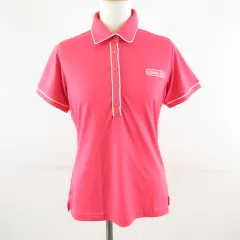 アディダス adidas スポーツウェア ゴルフ ポロシャツ 半袖 ワンポイント ピンク L *T208