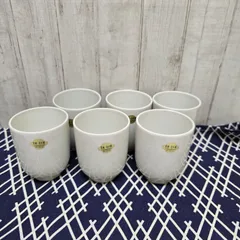 82【和食器】京焼 清水焼 湯呑み　 6客セット 白