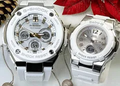 ペアウォッチ g-ショック 恋人たちのGショックペアウォッチ人気  婚約 夫婦 高級 クリスマス プレゼント おすすめ G-SHOCK BABY-G  カシオ 2本セット 電波ソーラー GST-W300-7AJFBGA-1100-7B2JF　手書きのメッセージ