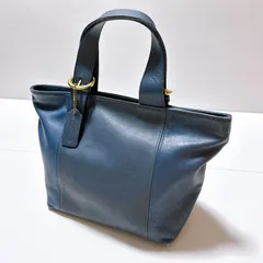 希少　オールドコーチ　COACH コーチ　ハンドバッグ　ブルー　角スレ汚れあり　中古品　管理番号KKVNRA4003
