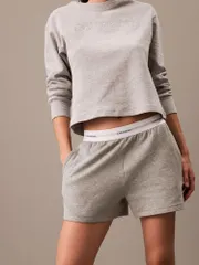 【ラスト1点 Mサイズ】 【在庫限り】CALVIN KLEIN カルバンクライン スリープウェア フレンチテリーショーツ ショートパンツ レディース グレー 並行輸入品のサムネイル