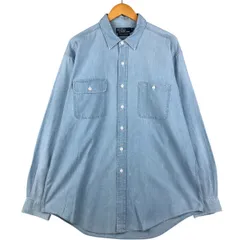 古着 ラルフローレン Ralph Lauren POLO by Ralph Lauren DUNGAREE WORKSHIRT 長袖 シャンブレーシャツ メンズXL相当/eaa590511